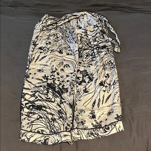 Elegant Black and White Floral Women's Trousers